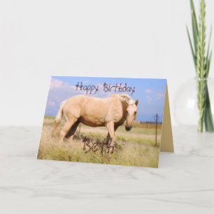 Tarjeta del caballo del Palomino del feliz