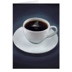 Tarjeta del café de la aleta del tiburón