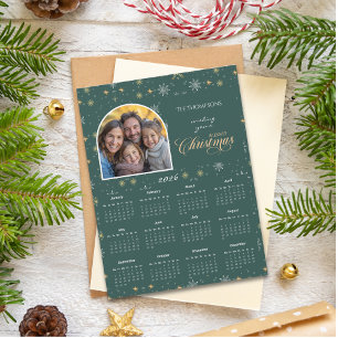 Tarjeta del calendario 2026 de la moderna imagen v
