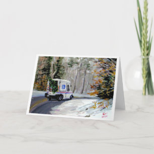 Tarjeta del camión de Navidad del cartero