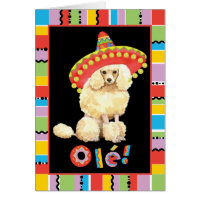 Tarjeta del caniche miniatura de la fiesta