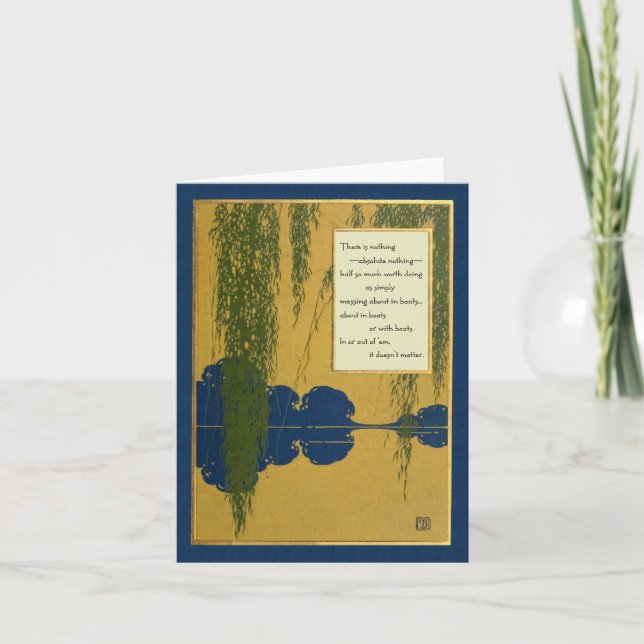 Tarjeta del canotaje con el viento en la cita de (Anverso)