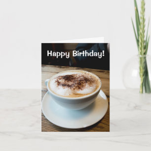 Tarjeta del cappuccino del feliz cumpleaños