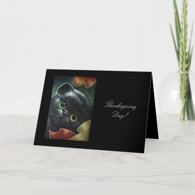 Tarjeta del CAT NEGRO de la ACCIÓN DE GRACIAS, (Anverso)