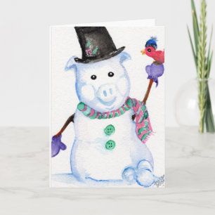 Tarjeta del CERDO de la nieve