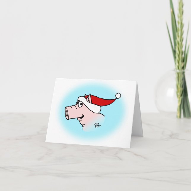 Tarjeta del cerdo de Navidad (Anverso)