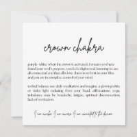Tarjeta del Chakra Corona - (Sencillo, Elegante, B