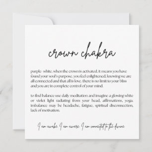 Tarjeta del Chakra Corona - (Sencillo, Elegante, B