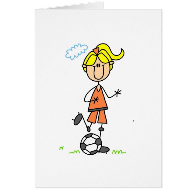 Tarjeta del chica del fútbol (Frente)