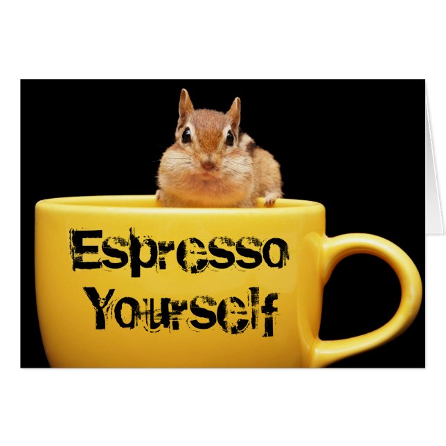 Tarjeta del Chipmunk del "café express usted (Anverso (Horizontal))