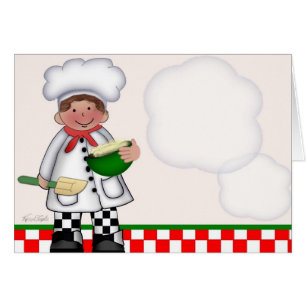 Tarjeta del cocinero del muchacho