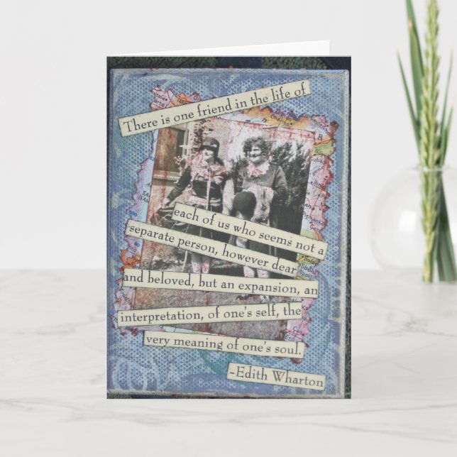 Tarjeta del collage de la caja de la amistad (Anverso)