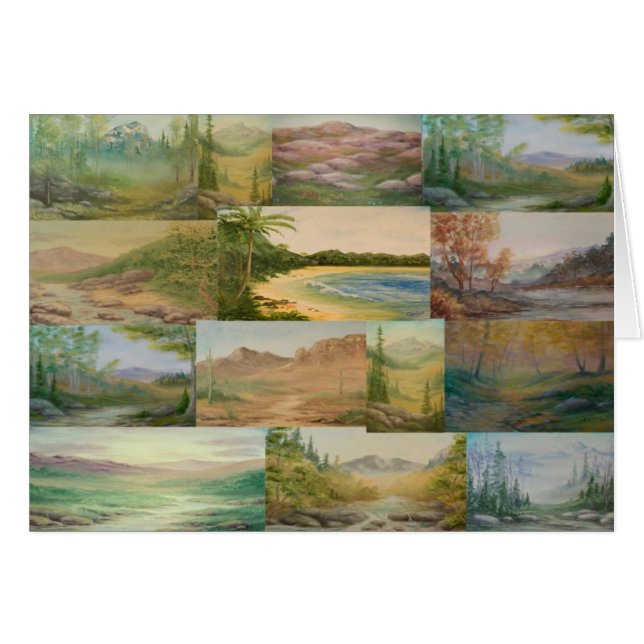 Tarjeta del collage del paisaje (Anverso (Horizontal))