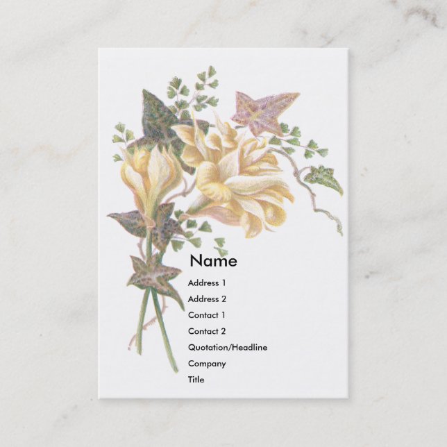 Tarjeta del comercio del Victorian del azafrán y (Anverso)