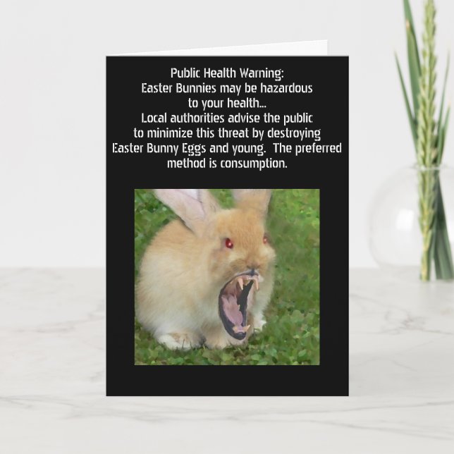 Tarjeta del conejito de pascua del asesino (Anverso)