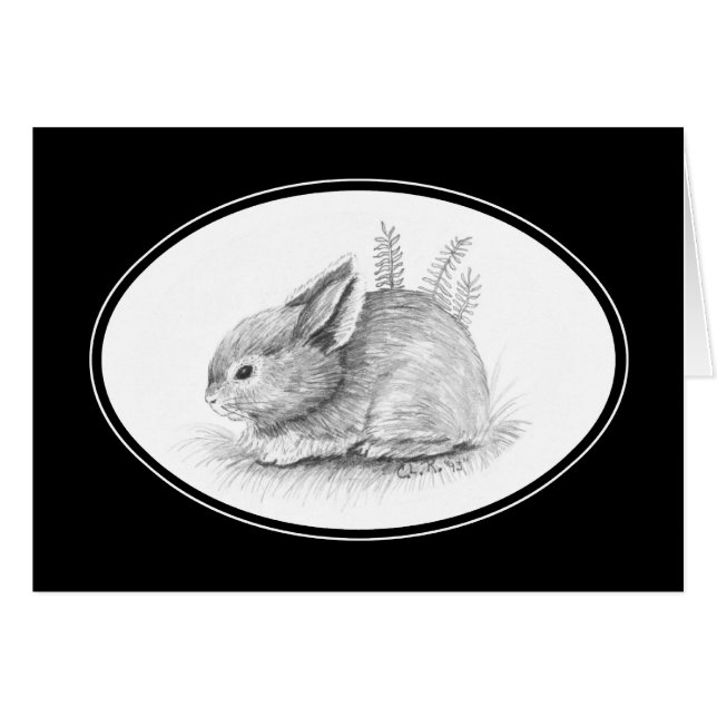 Tarjeta del conejo de conejito (Anverso (Horizontal))