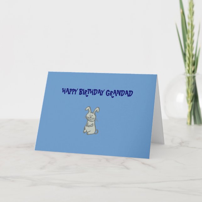 Tarjeta del conejo del Grandad del feliz (Anverso)