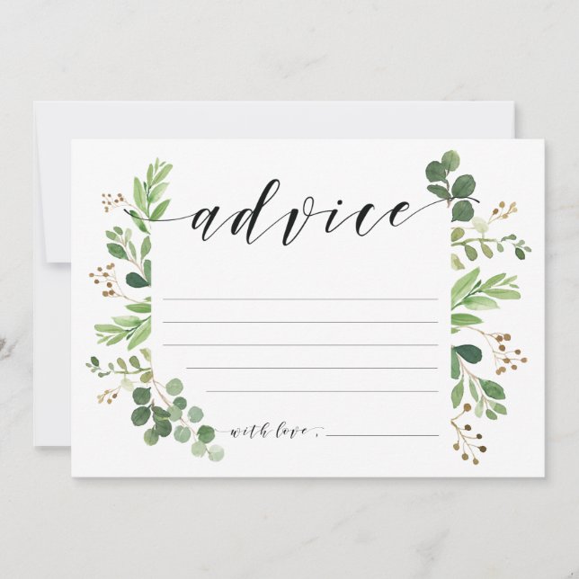 Tarjeta del consejo para la novia y el novio (Anverso)