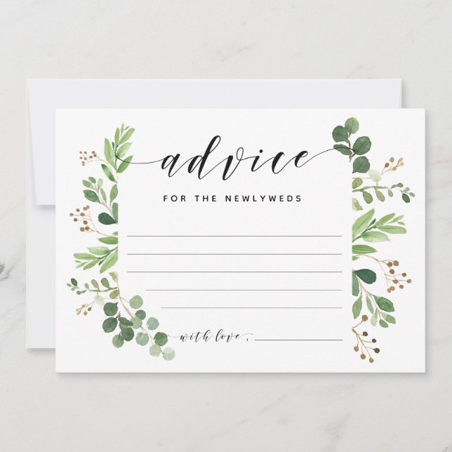 Tarjeta del consejo para los RECIENES CASADOS (Anverso)