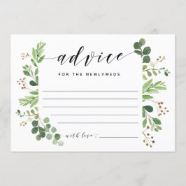 Tarjeta del consejo para los RECIENES CASADOS