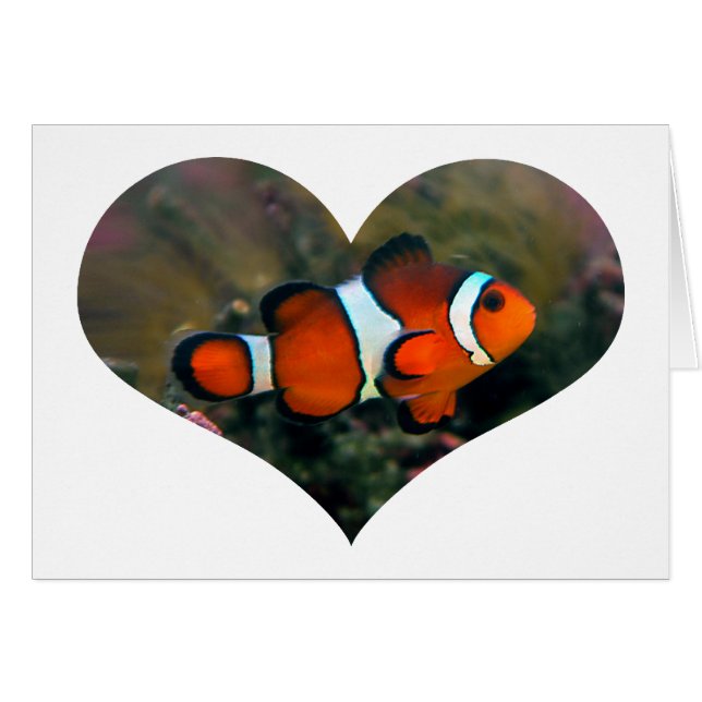 Tarjeta del corazón de Clownfish (Anverso (Horizontal))