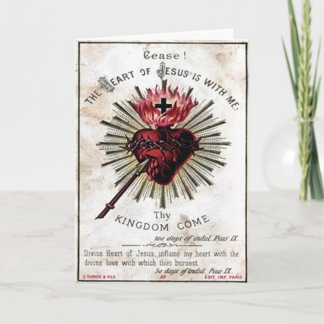 Tarjeta del Corazón de Jesús (Anverso)