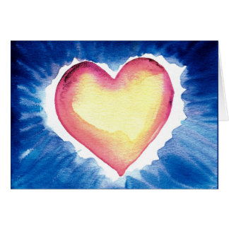 Tarjeta del corazón de la acuarela