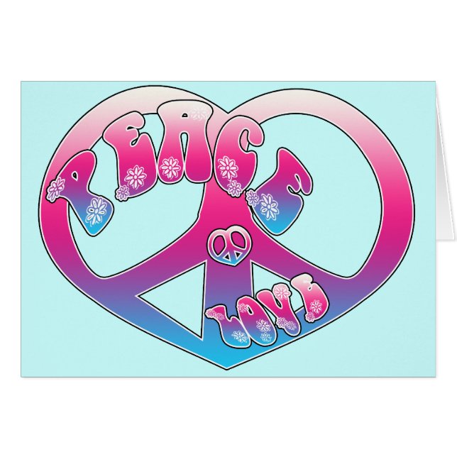 Tarjeta del corazón de la paz (Anverso (Horizontal))