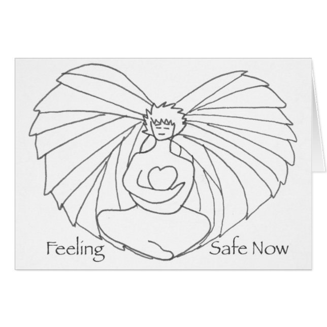 Tarjeta del corazón del ángel (Anverso (Horizontal))