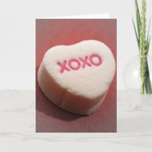 Tarjeta del corazón del caramelo de XOXO