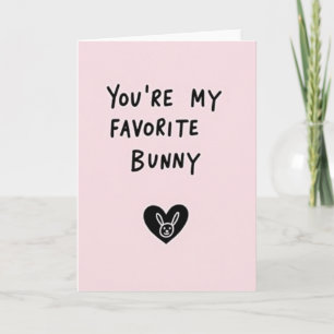Tarjeta del corazón del conejo favorito