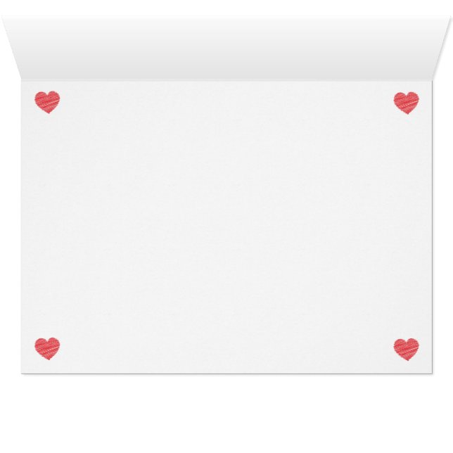 Tarjeta del corazón del garabato (Adentro Horizontal (Parte inferior))