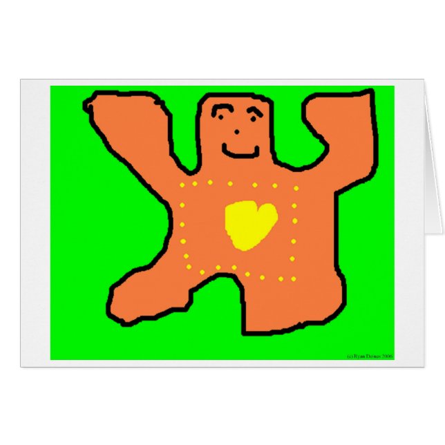 Tarjeta del corazón del oso (Anverso (Horizontal))