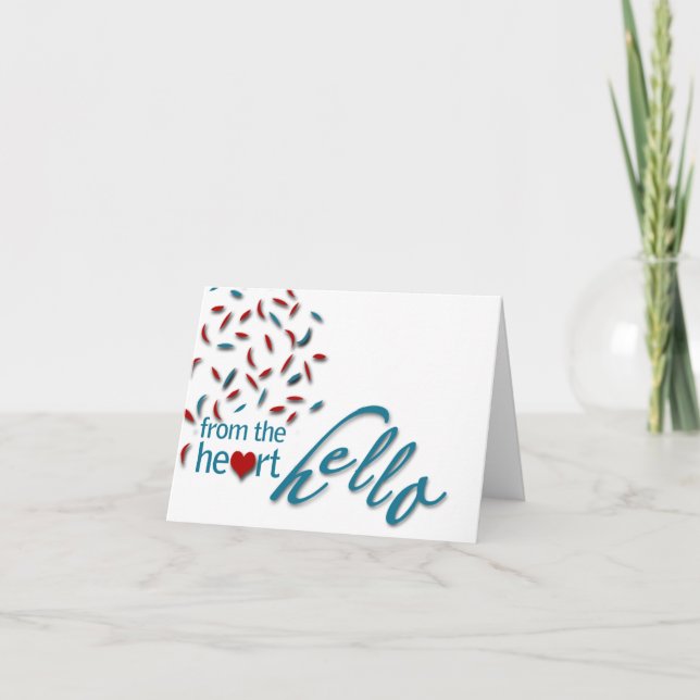 Tarjeta Del corazón hola (Anverso)