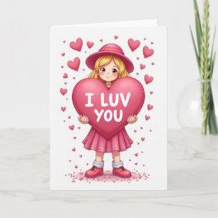 Tarjeta del corazón Te Amo Chica Linda