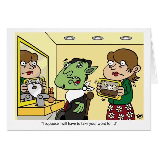 Tarjeta del corte de pelo del vampiro (Anverso (Horizontal))