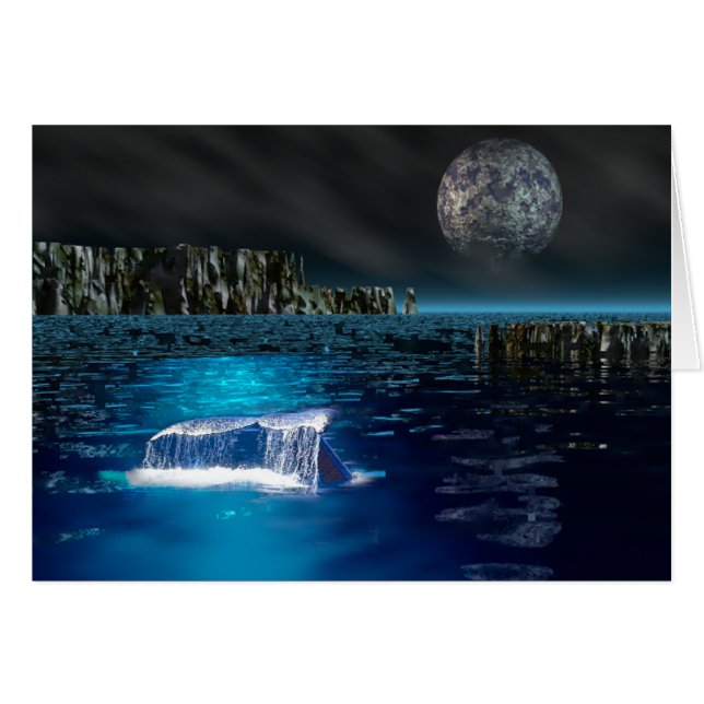 Tarjeta del cuento de la ballena (Anverso (Horizontal))