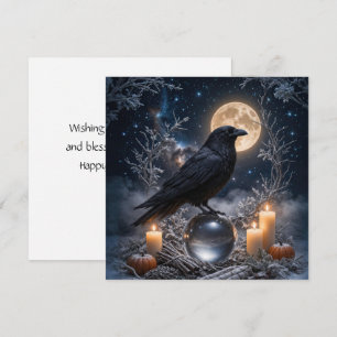 Tarjeta del Cuervo del Solsticio de Invierno en la