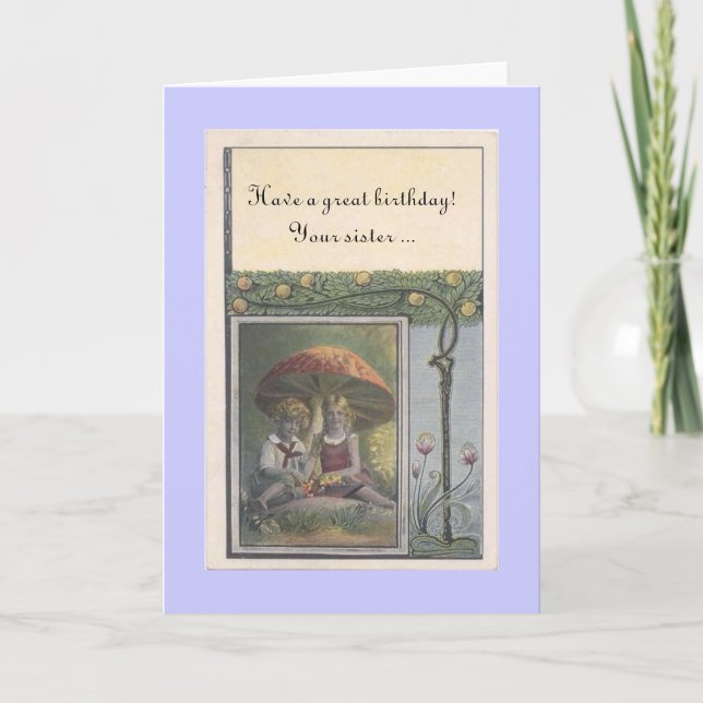 Tarjeta del cumpleaños de mi hermana (Anverso)