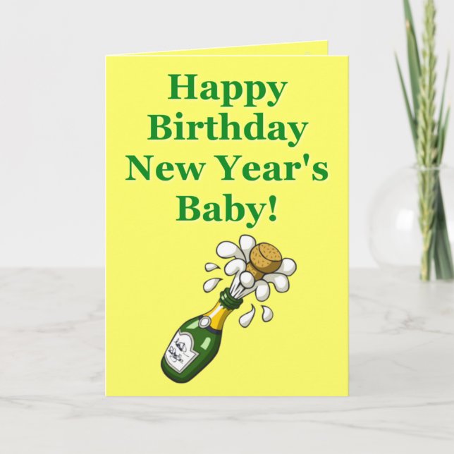 Tarjeta del cumpleaños del Año Nuevo (Anverso)
