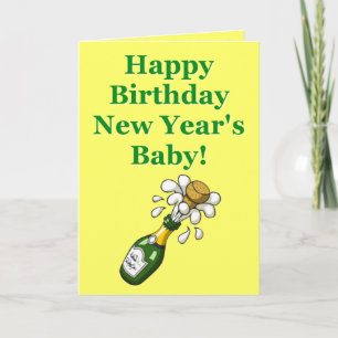 Tarjeta del cumpleaños del Año Nuevo