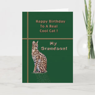 Tarjeta del cumpleaños del nieto con el Ocelot