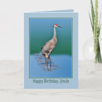 Tarjeta del cumpleaños del tío con la grúa de