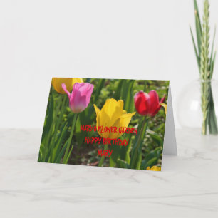 Tarjeta del CUMPLEAÑOS del TULIPÁN de la PRIMAVERA