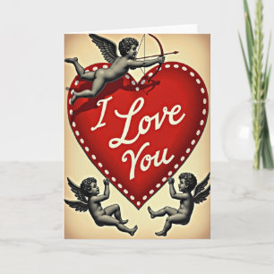 Tarjeta del Cupido del Corazón del Amor de San Val
