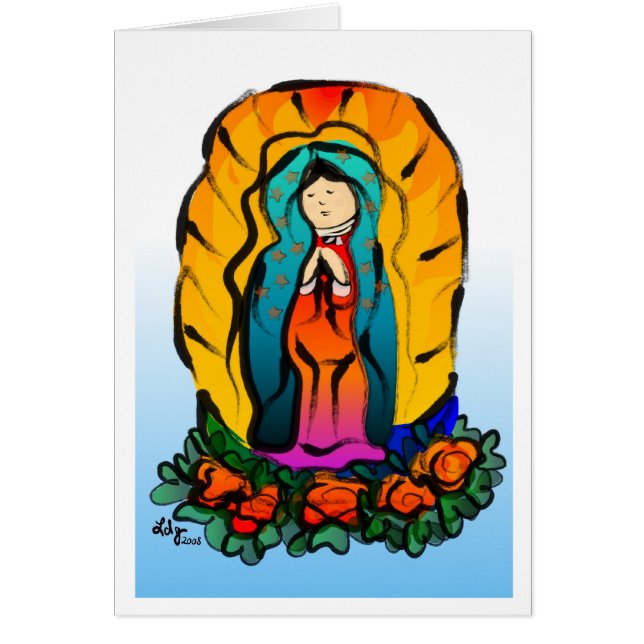 Tarjeta del de Guadalupe de la Virgen del La (Frente)