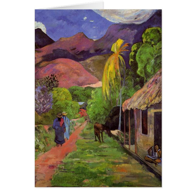 "Tarjeta del de Tahití" - Paul Gauguin de la ruda (Frente)