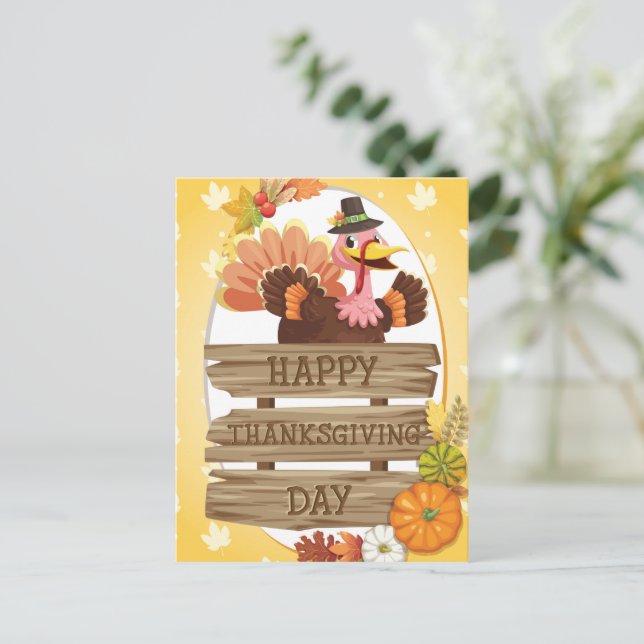 Tarjeta del Día de Acción de Gracias (Anverso de pie)