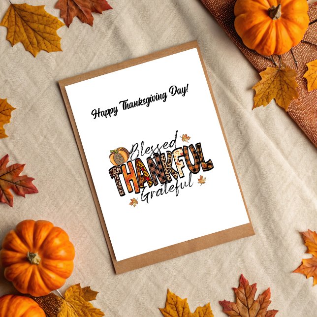 Tarjeta del día de acción de gracias feliz elegant (Elegant Happy Thanksgiving Day Postcard)