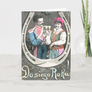 Tarjeta del día de Año Nuevo polaco